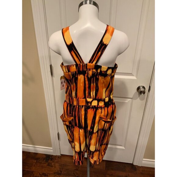 Michael Kors Orange & Black Flame Sheath Dress, Size 8 - Picture 6 of 7